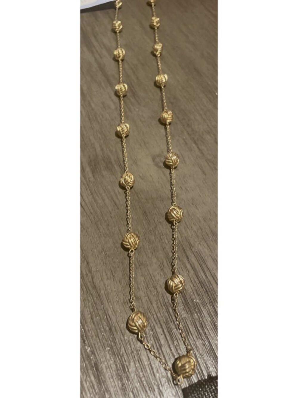KATE SPADE-New York-16” Necklace Heavy Heavy Gold Tone Basket Weave Balls (19)